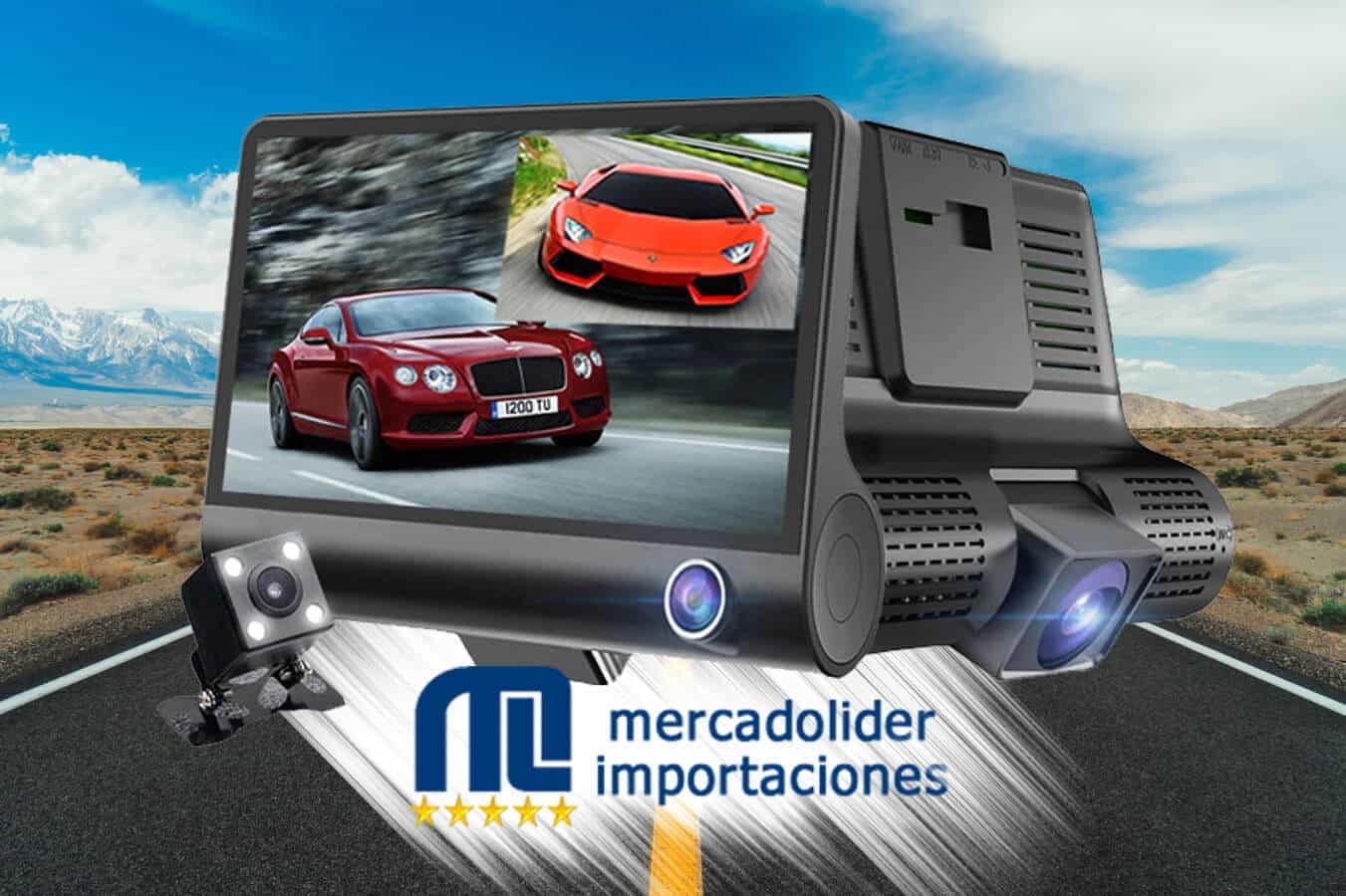 Cámara De Auto Triple Cabina Frente Y Reversa Fullhd Camara 12