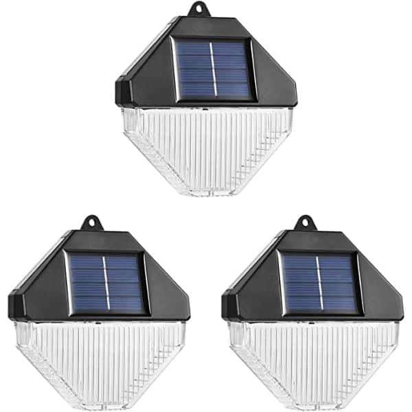 X3 Lámparas De Pared Con 3 Luces LED Solares Para Exteriores, Control Inteligente Fria