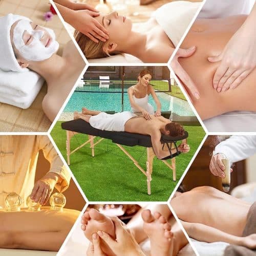 Camilla De Masajes Reforzada Madera Regulable Plegable 185cm 3