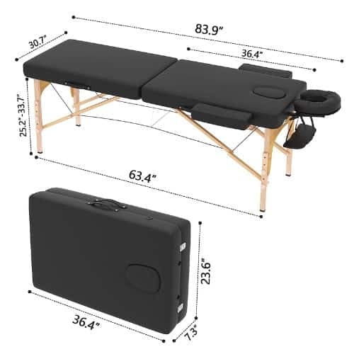 Camilla De Masajes Reforzada Madera Regulable Plegable 185cm 2