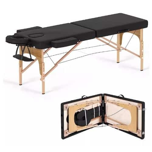 Camilla De Masajes Reforzada Madera Regulable Plegable 185cm 1