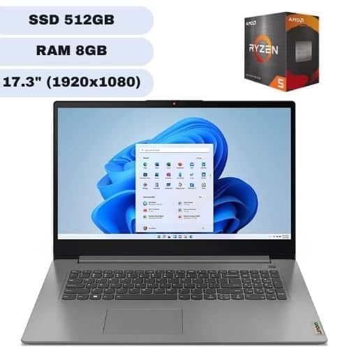 Notebook Lenovo Ryzen 5 Pantalla17.3´ 8gb 512gb Ssd