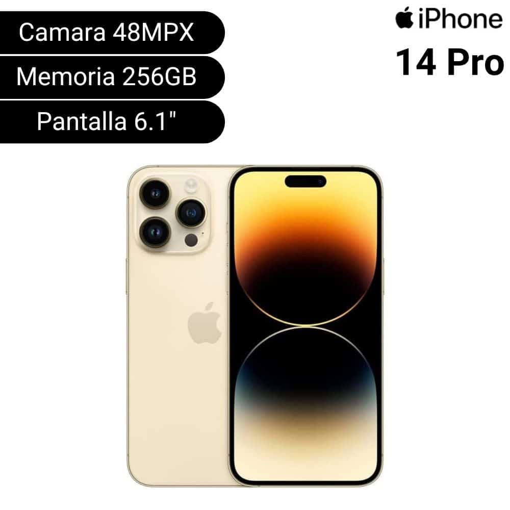 Apple iPhone 14 Pro (256 GB) Pantalla 6.1 Triple Camara 48mp Dorado 0