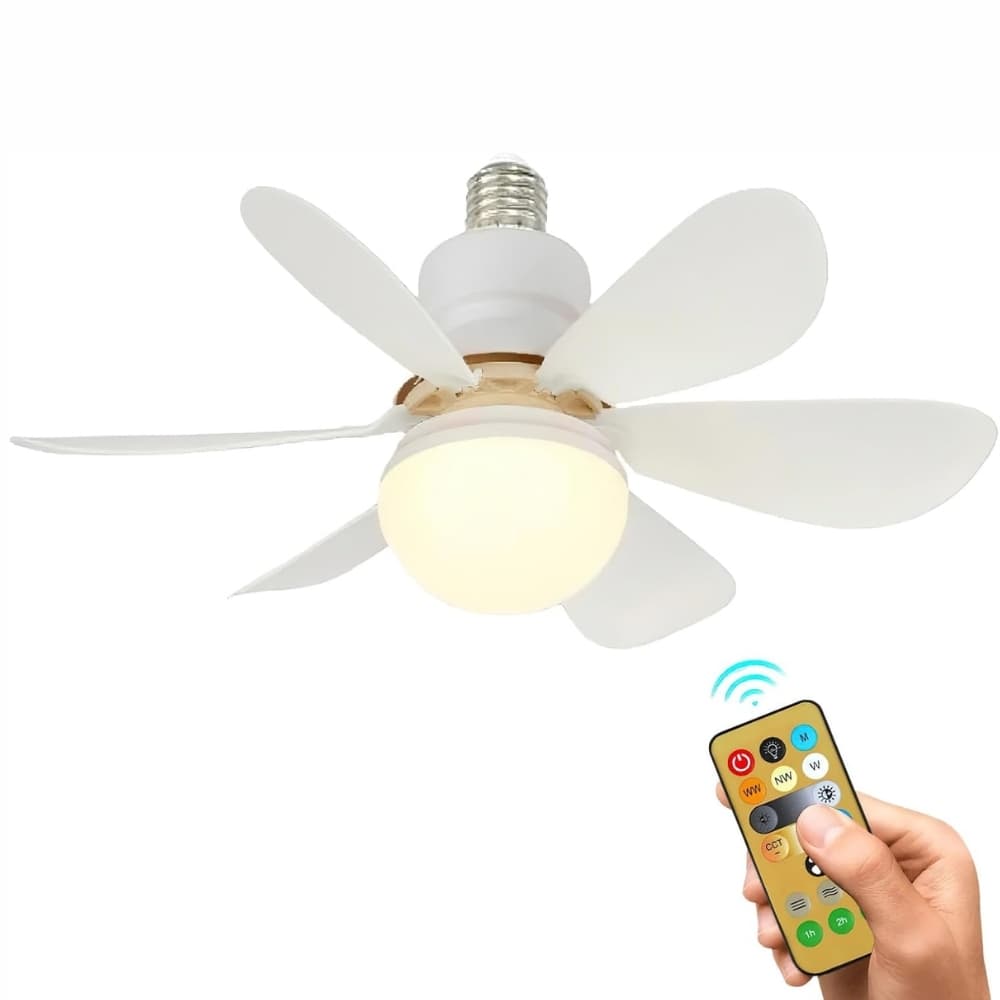 Ventilador Lampara de Techo LED 16.5" 40W con Control Remoto 3 Velocidades Temporizador y Rosca E27 Silencioso 2