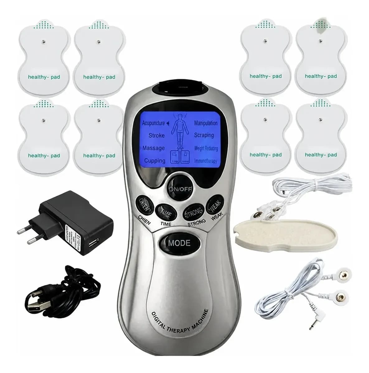 Electroestimulador Tens Masajeador 8 Parches