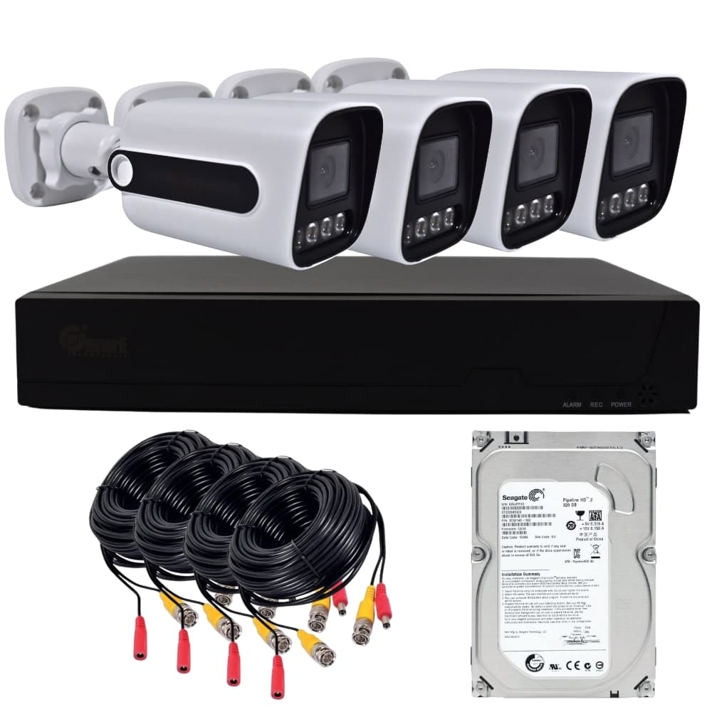 Kit 4 Camaras de Seguridad Con Disco 500gb