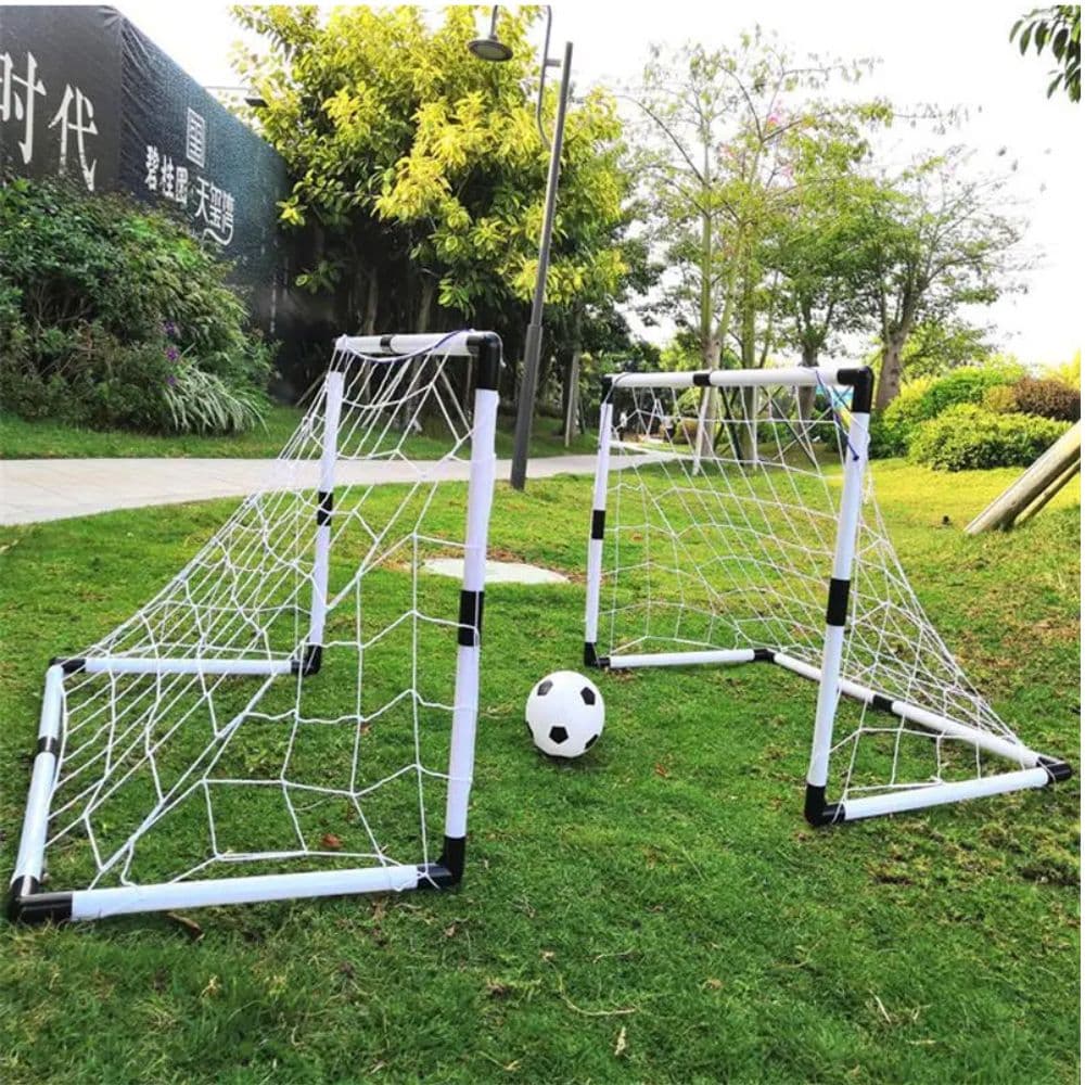 Set 2 Arcos Futbol Red Pelota Inflador Infantil