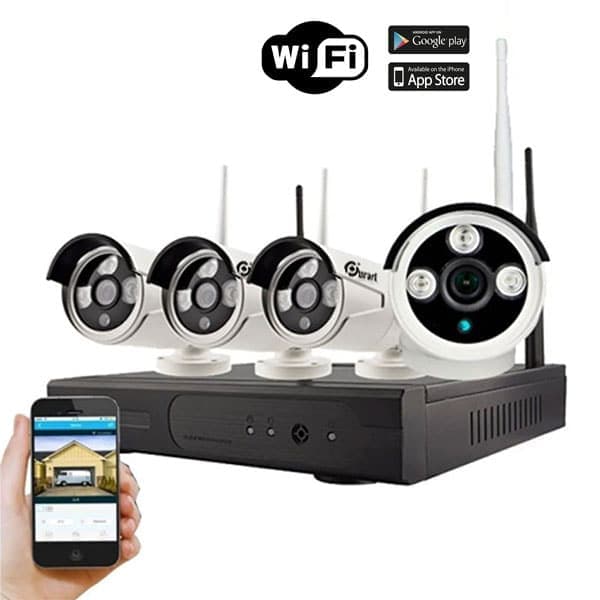 Kit Vigilancia 4 Camaras Wifi + NVR 8ch Hd Vision Nocturna