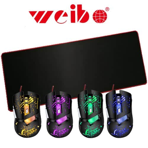Combo Gamer Mouse + Pad Gigante Weibo Serie 10