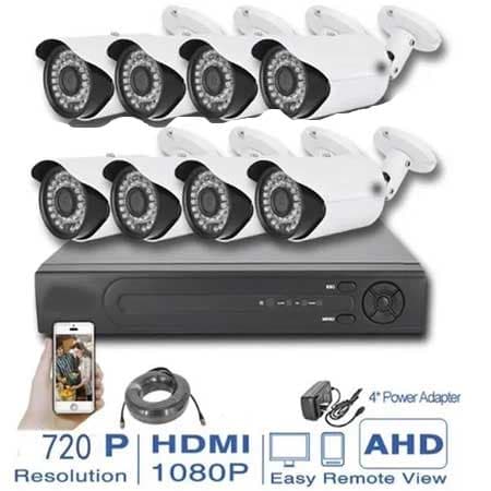 Kit Vigilancia Cctv 8 Camaras Dvr Hd Vision Nocturna