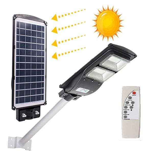 Foco Solar Led 60w Sensor Control Brazo Metalalico
