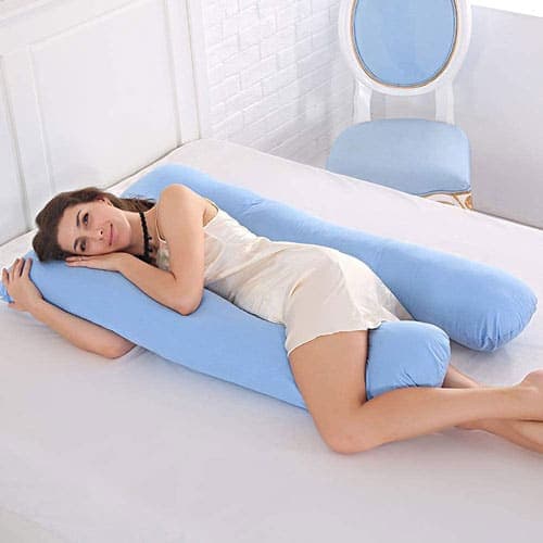 Almohada Embarazada Forma U Funda Lavable 130x70cm Ideal Para Mamás