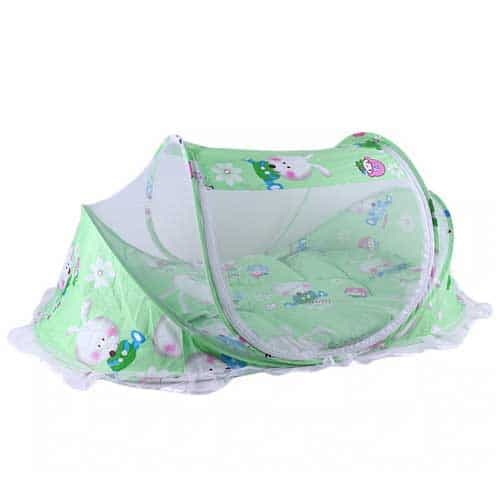 Cuna Plegable Portatil Mosquitero Para Bebe Verde