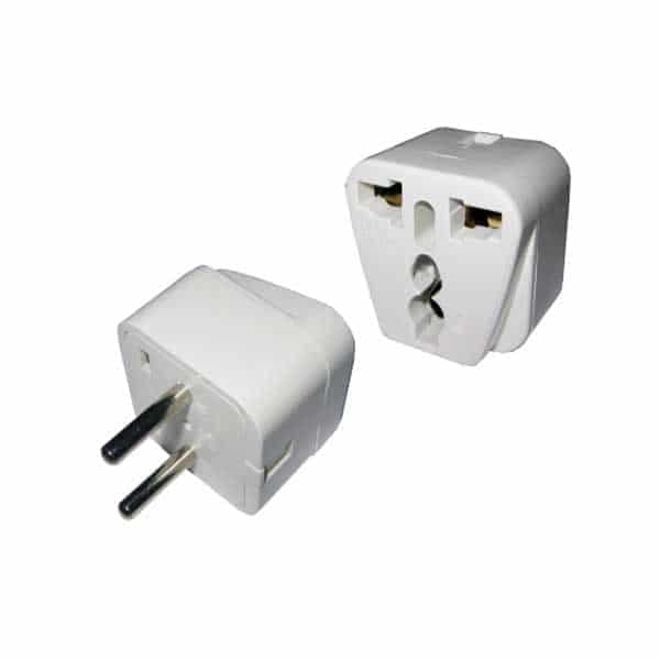 Adaptador de ficha universal a 2 en linea