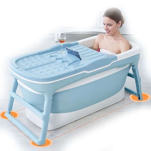 Bañera Baño Grande Niño Adulto Plegable Con Tapa