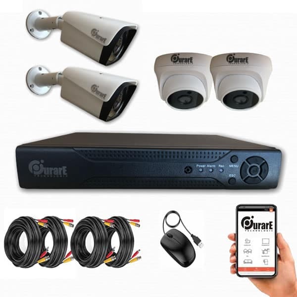 Kit 4 Camaras Seguridad 2 Megapixeles Mixto