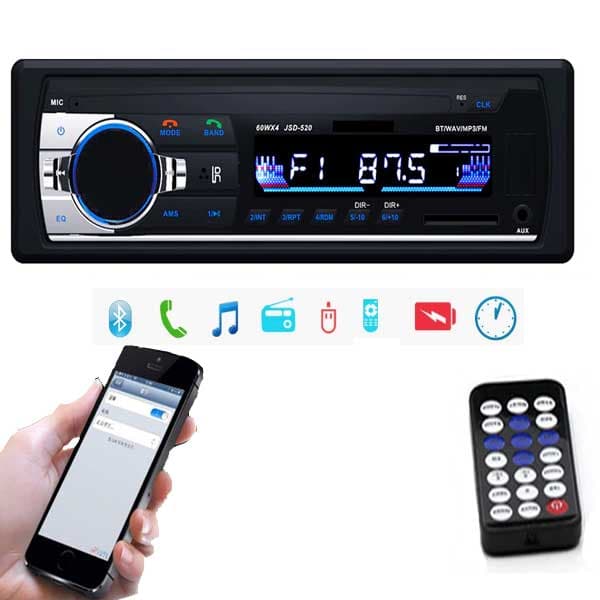 Radio Auto Universal Usb Bluetooth Control Memoria Microfono