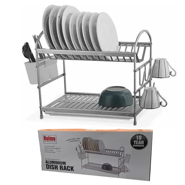Escurre Platos Escurridor 2 Pisos Aluminio Cubiertos