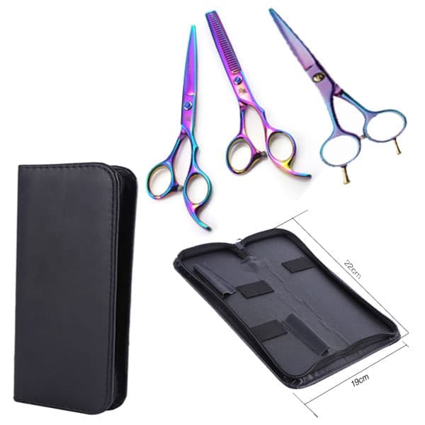 Tijeras Peluqueria Tornosoladas Set 3 Tijeras con Estuche