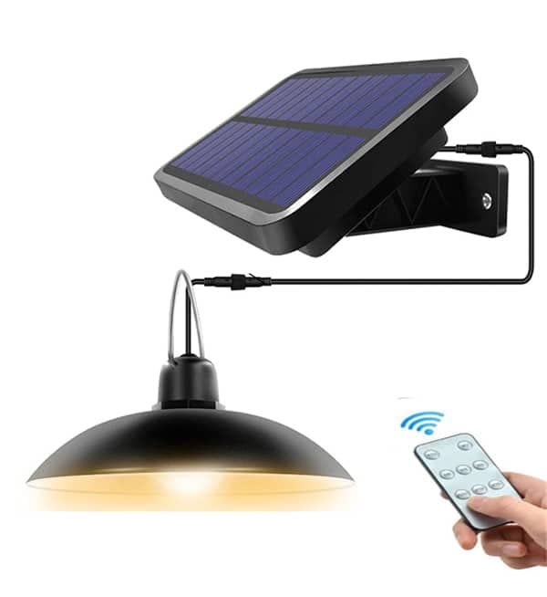 Foco Lampara Exterior Solar Led Con Control Calida