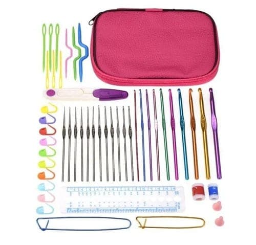 Set Crochet 22 Agujas Crochet Estuche Accesorios
