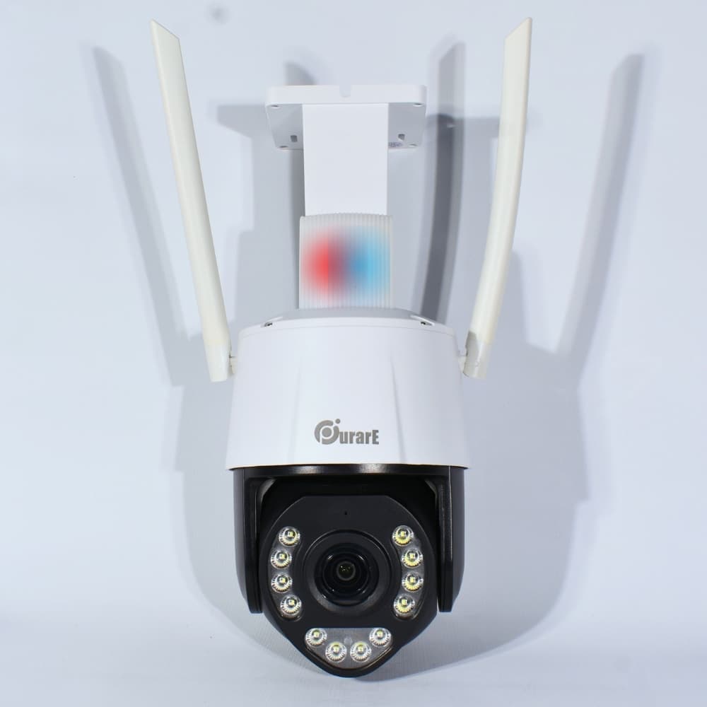 Camara de Seguridad Exterior Purare Technologic Selene 3MP Full HD PTZ 350° 180° Zoom Optico 8X WiFi LAN Vision Color Dia Noche con Sirena