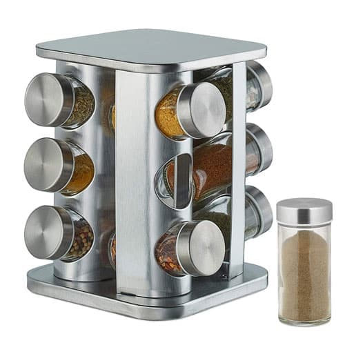 Especiero Giratorio Set De 12 Condimentero Acero Inoxidable