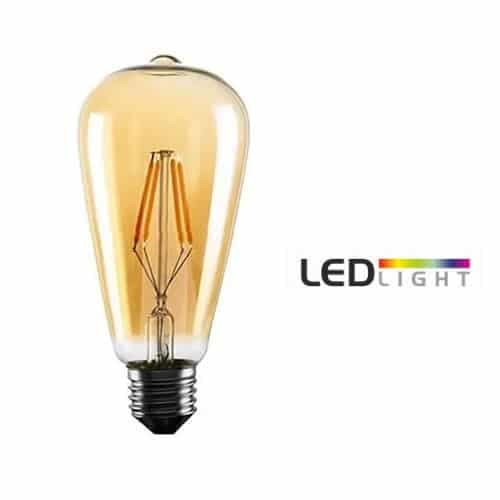 Lampara Luz Led Filamento Vintage 4w Retro Forma Pera