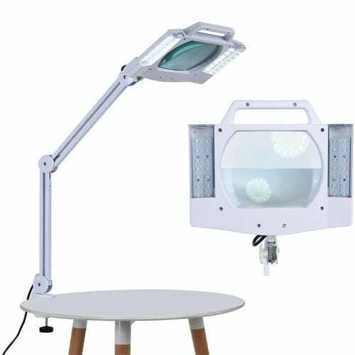 Lupa Aumento X5 Luz Led Agarre Mesa Escritorio Estetica Pro
