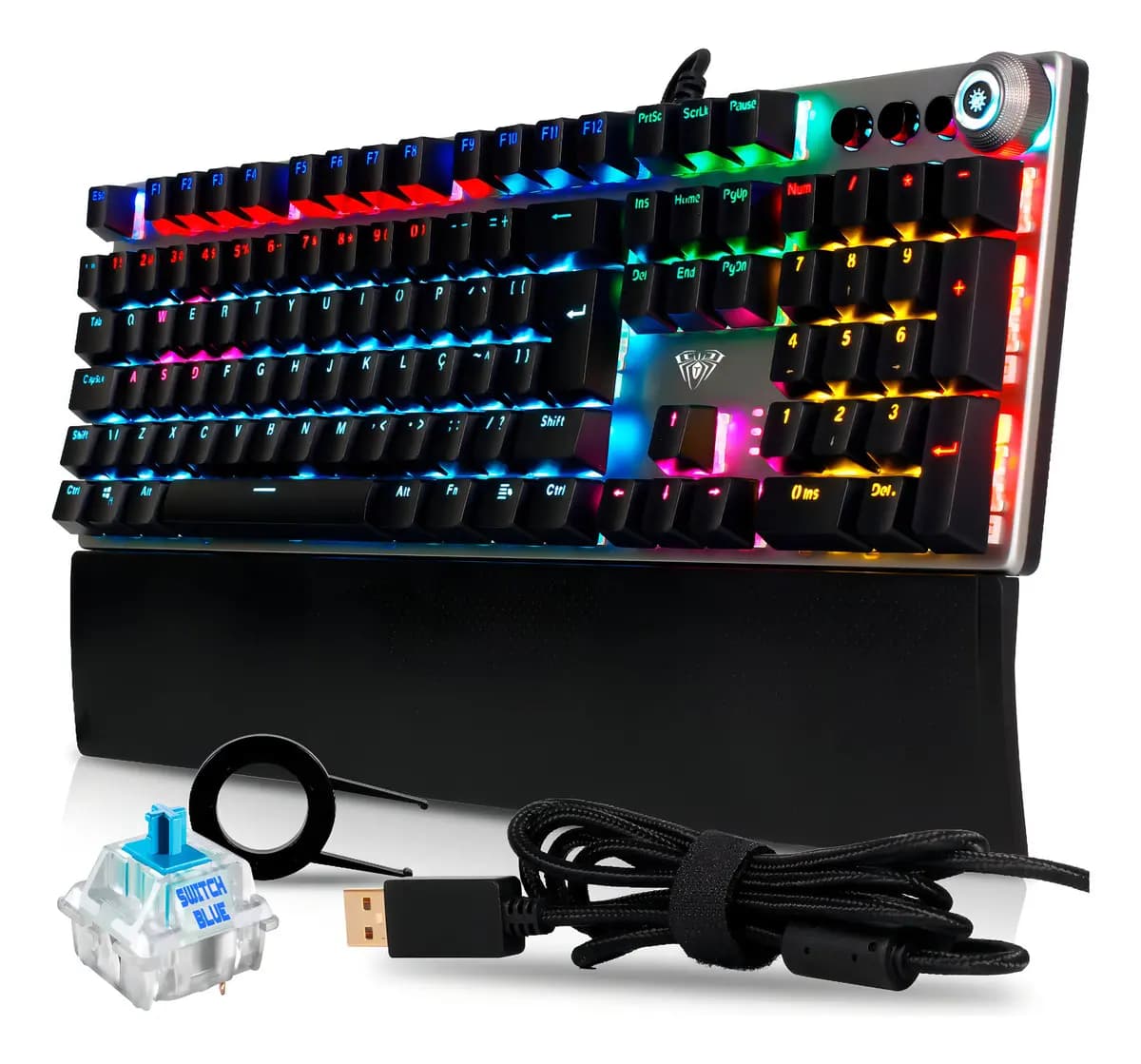 Teclado Pc Mecanico Led Rgb Gamer Switch Retroiluminado