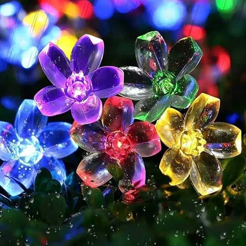 Guirnalda Guia De Luces Luz Solar Led 50 Flores 5 Metros