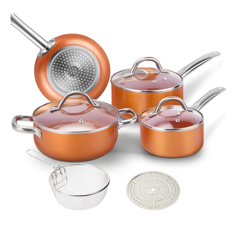 Juego Olla Sarten 9 Piezas Freidora Vaporera Para Tu Cocina