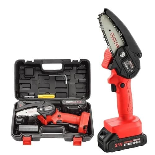 Motosierra Portatil De Mano Inalambrica Con 2 Baterias