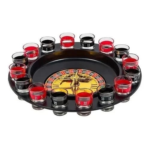 Juego Ruleta De Tragos Spin N Shot 16 Vasos De Vidrio