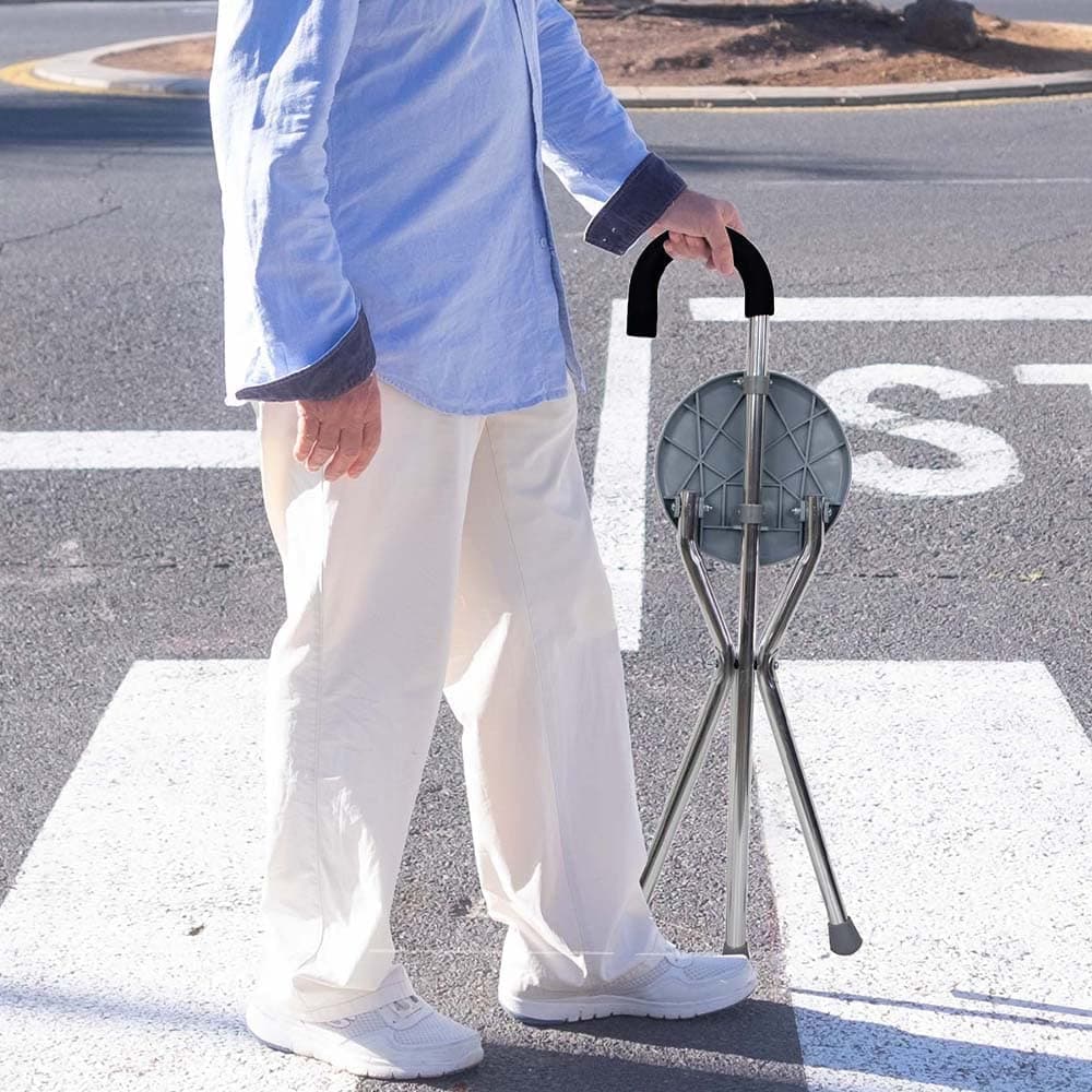 Baston 2 En 1 Plegable Con Asiento Super Livano Y Resistente