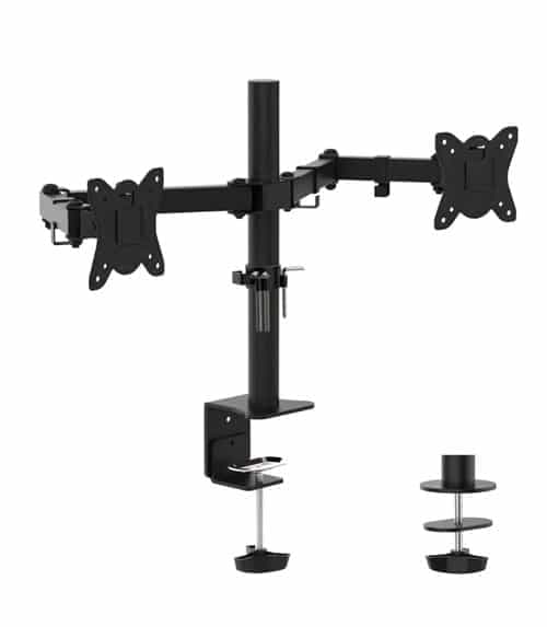 Soporte Movil Para Doble Monitor Hasta 32 pulgadas Con Prensa
