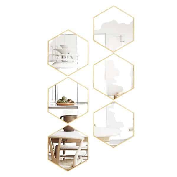 Espejo Pared Adhesivo Decorativo 6 Piezas