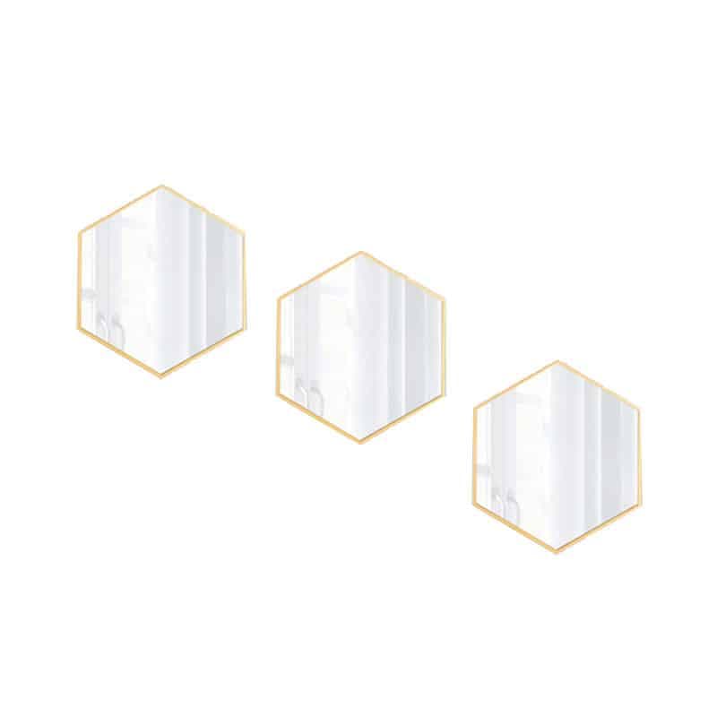 Espejo Pared Adhesivo Decorativo 3 Piezas 20x23 cm