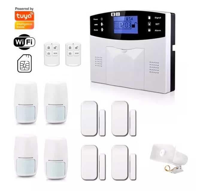 Kit Alarma Casa Comercio Wifi Gsm 8 Sensores App Tuya Smart