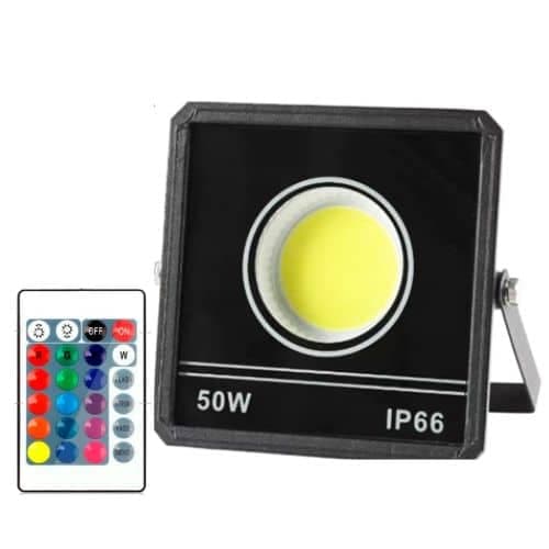 Foco Reflector Led RGB Para Exteriores 50W con Control Remoto