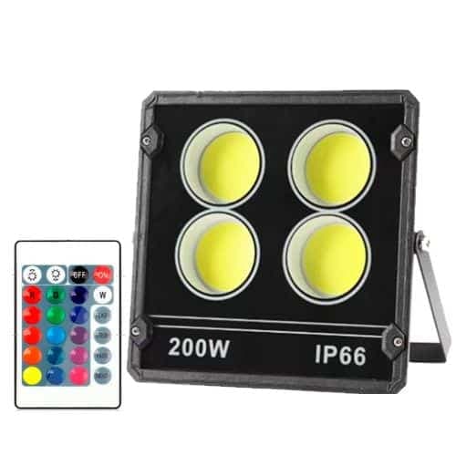 Foco Reflector Led RGB Para Exteriores 200W con Control Remoto