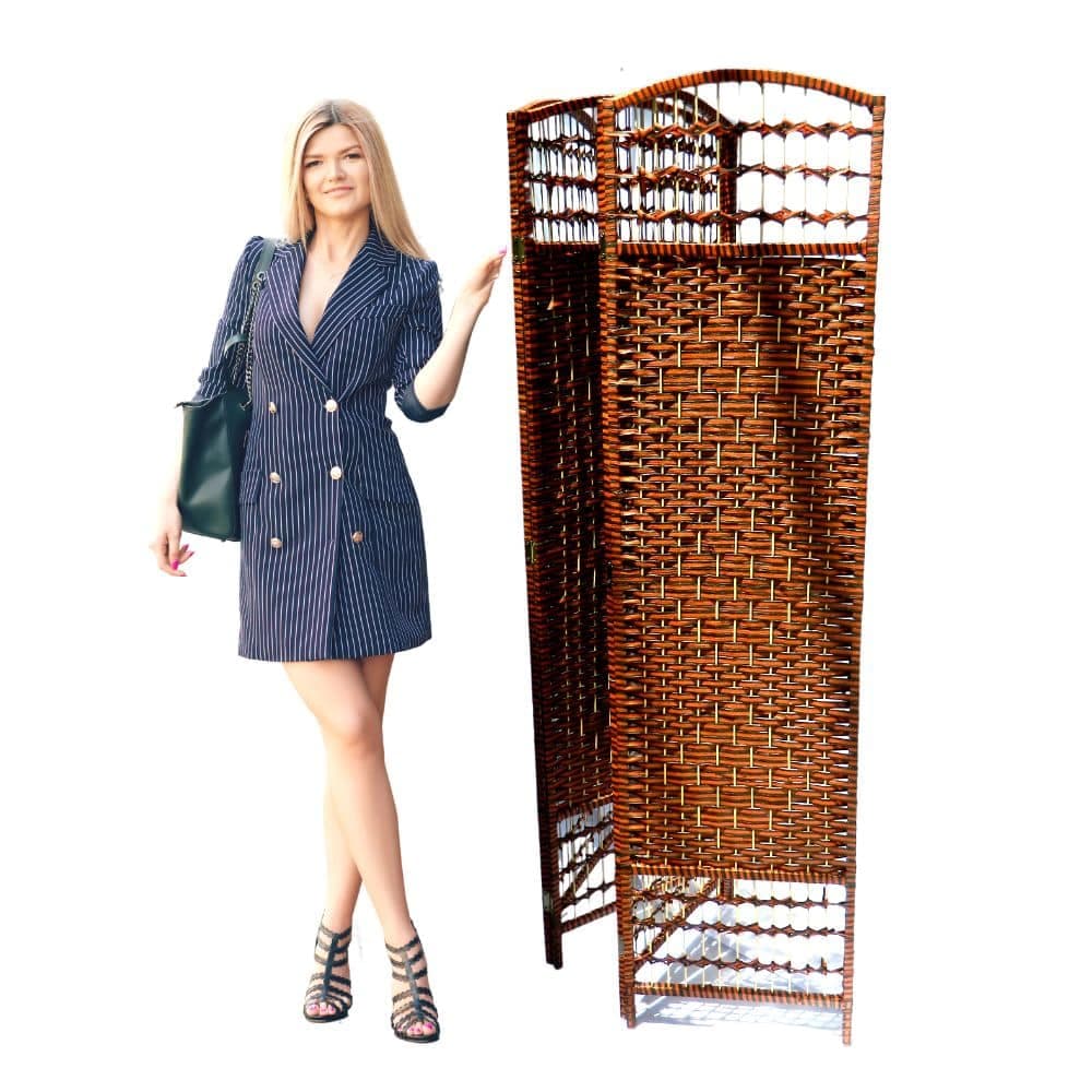 Biombo Separador Ratan 4 Hojas Resistente 180cm