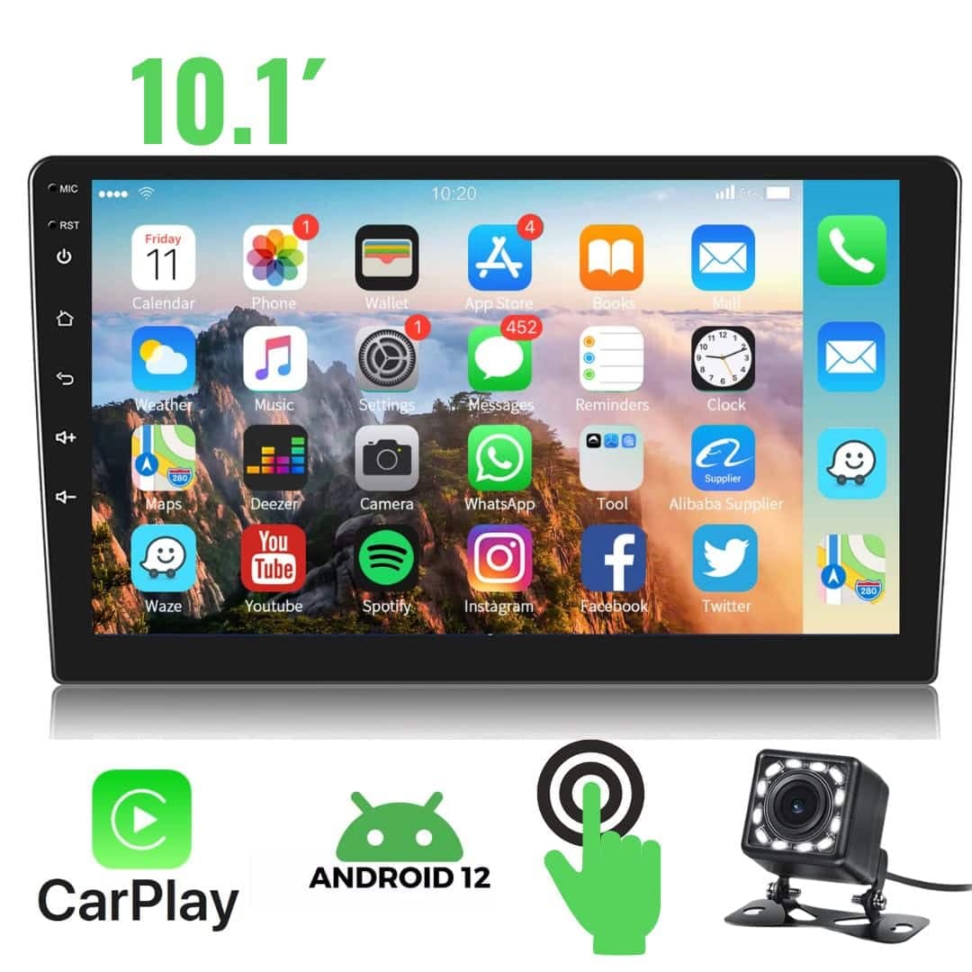 Radio Auto Multimedia 10.1 Pulgadas Tactil Camara Trasera CarPlay