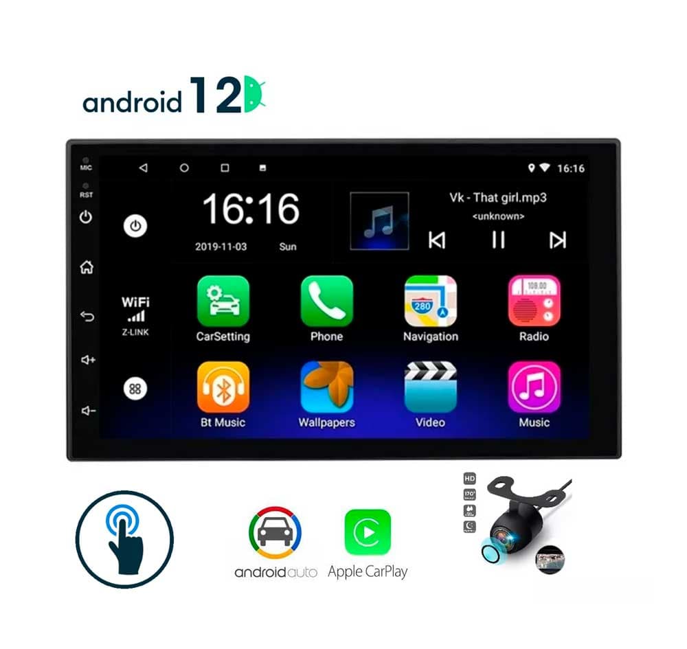 Radio Auto Multimedia 7 Pulgadas Android 12 Carplay Tactil