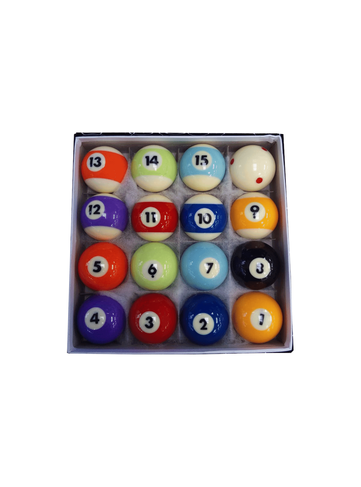 Caja de 16 Bolas de Pool de Resina Medidas de 5.7 cm para Juego Profesional