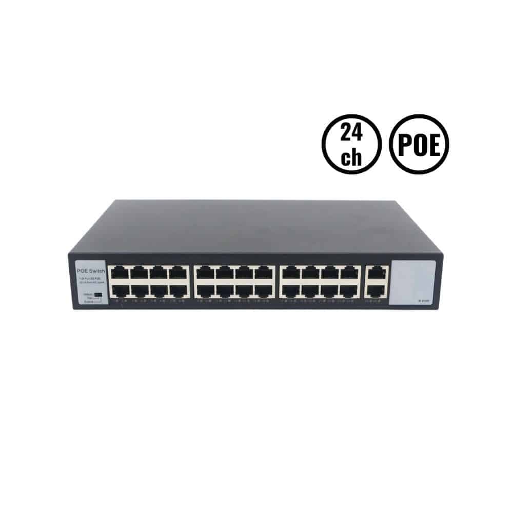 Switch Poe 24 Puertos Poe 1000mbps Purare Technologic