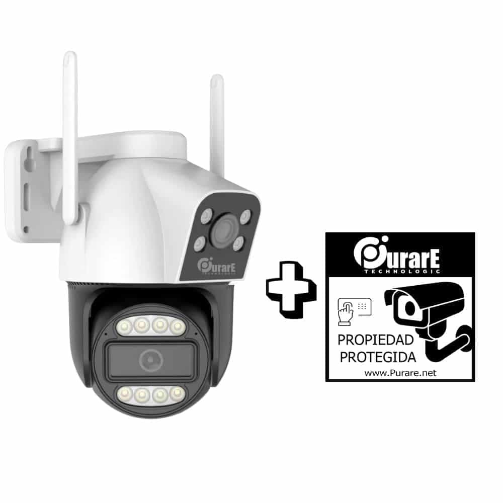 Camara Exterior Robotica Doble 3mp Wifi Led Vision Nocturna