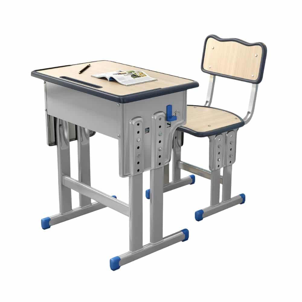 Escritorio Infantil Con Silla Regulable Niños Metal Madera