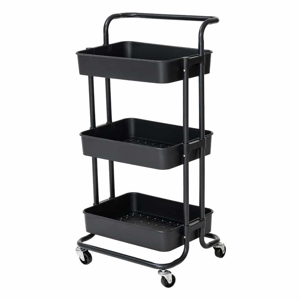 Carrito De 3 Niveles De Plástico Para Baños Cocina Con Ruedas