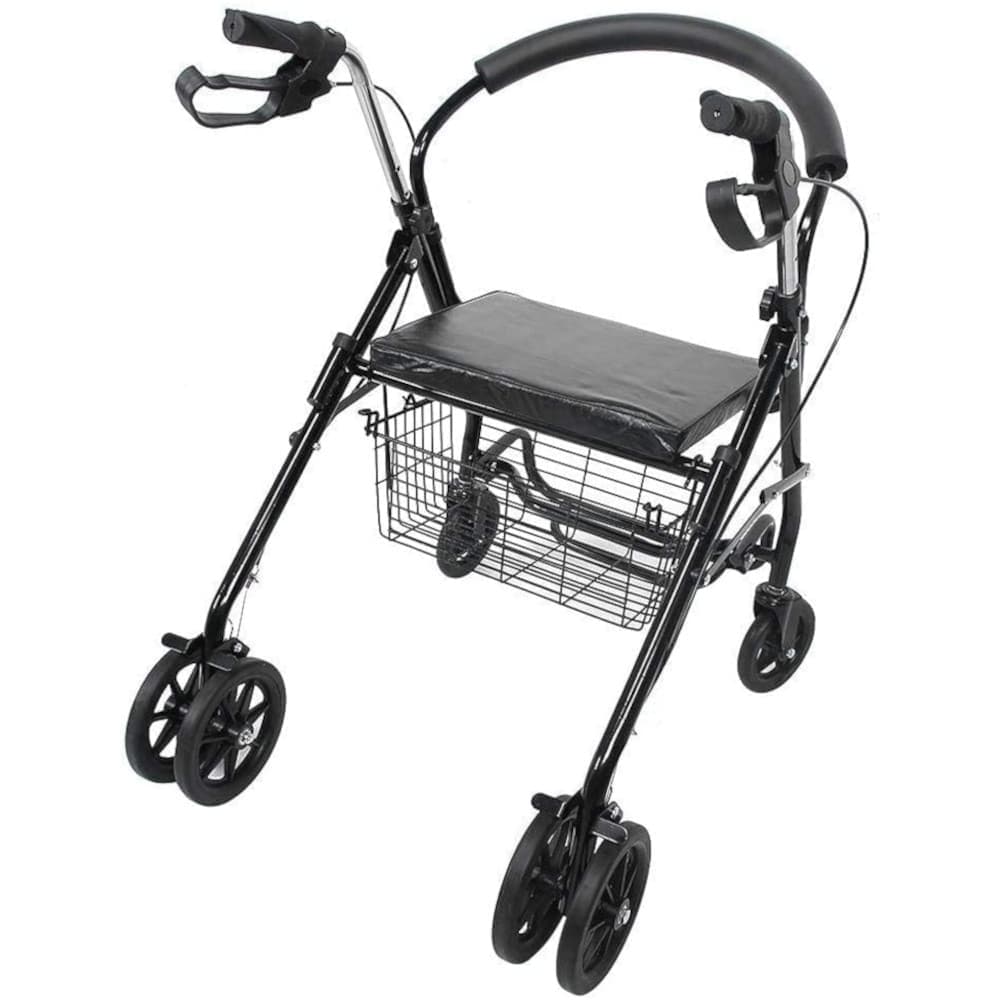 Andador Acero Inoxidable Con Frenos Asiento Hasta 180kg